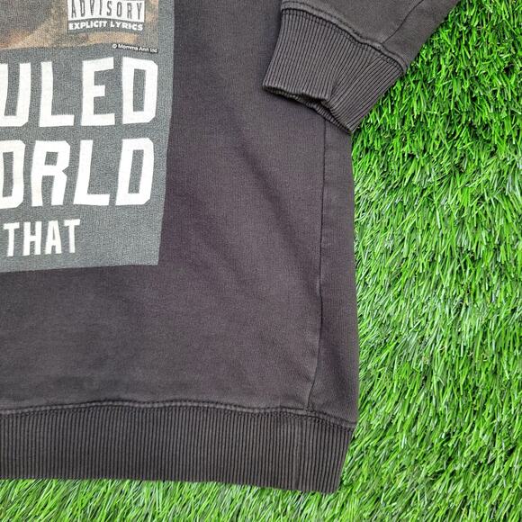 Nas Hip-Hop Sweatshirt Womens XS 18x25 Faded Black Baggy Illmatic - Picture 14 of 14